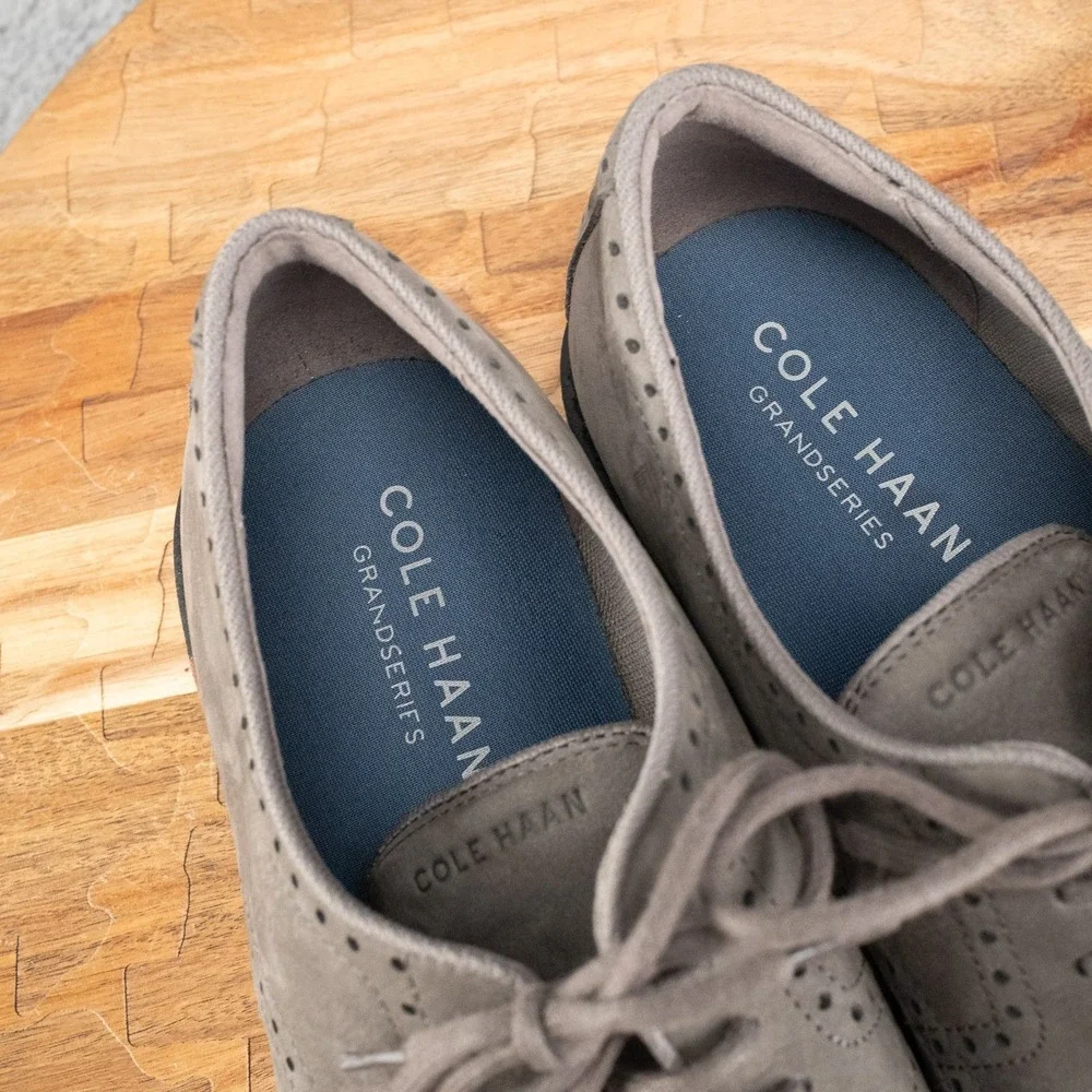 Cole Haan Go To Plain Toe Oxfords‎ Casual Shoes Men's 12 Castle Rock Nubuck
